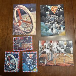 Lot Of 3 1970s Vintage 20 Piece Jigsaw Puzzle Japanese Made - Space Theme